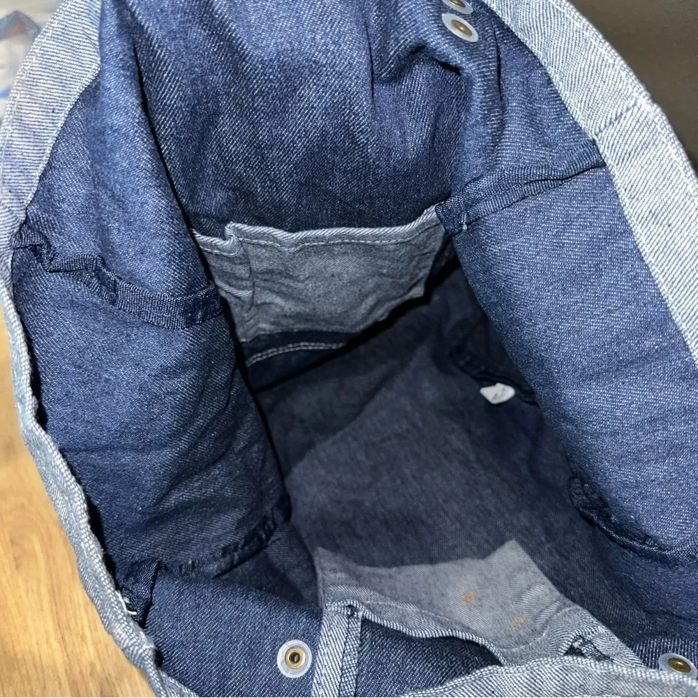 El Tosoro tequila tote bag denim leather gold pockets - Picture 11 of 11